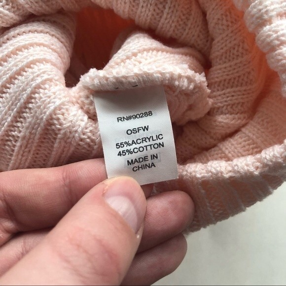 Adidas Blush Pink Ribbed Beanie Hat One Size - Picture 7 of 8